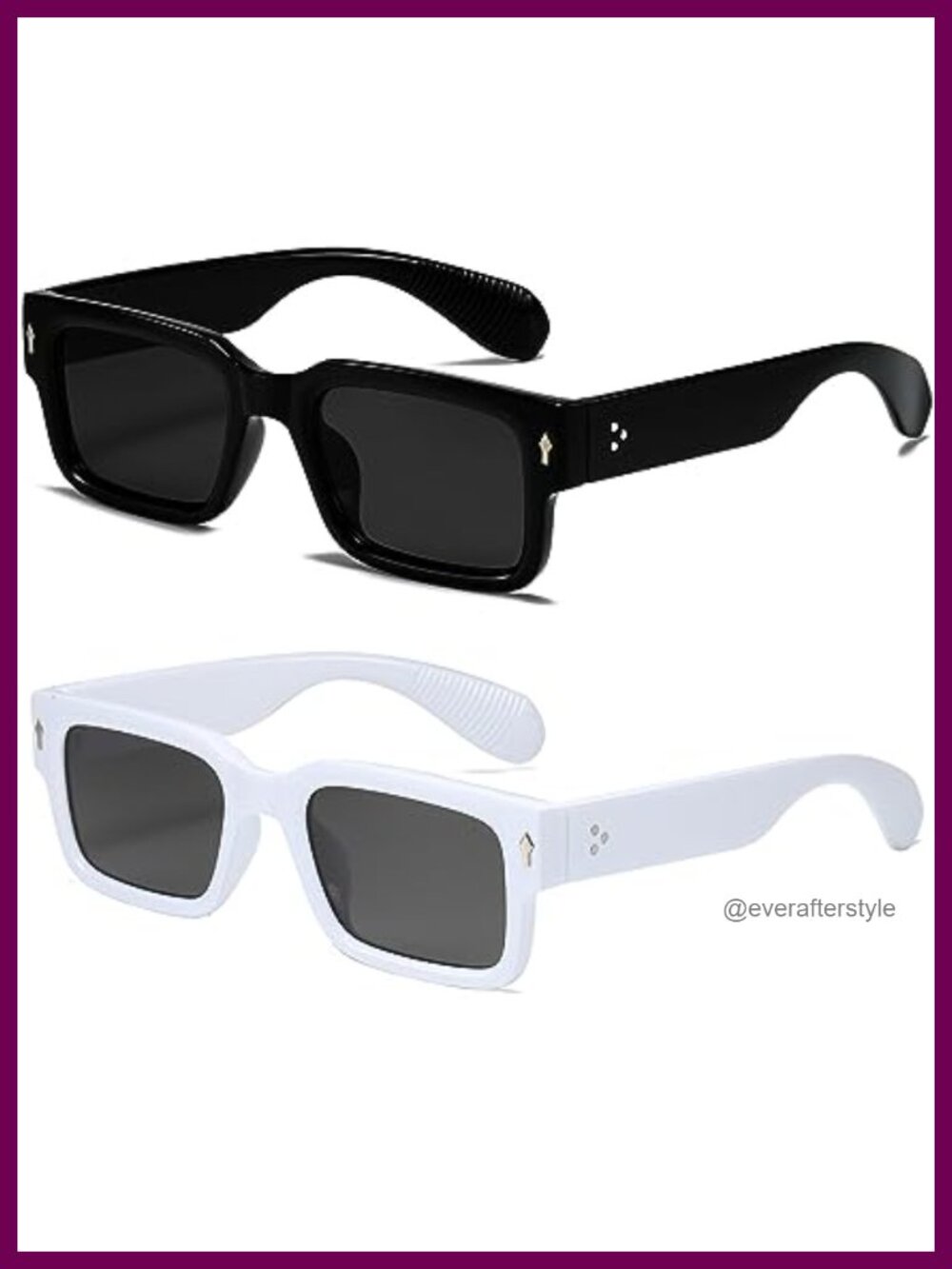 Square Frame Sunglasses Chunky Rectangle UV400 Unisex